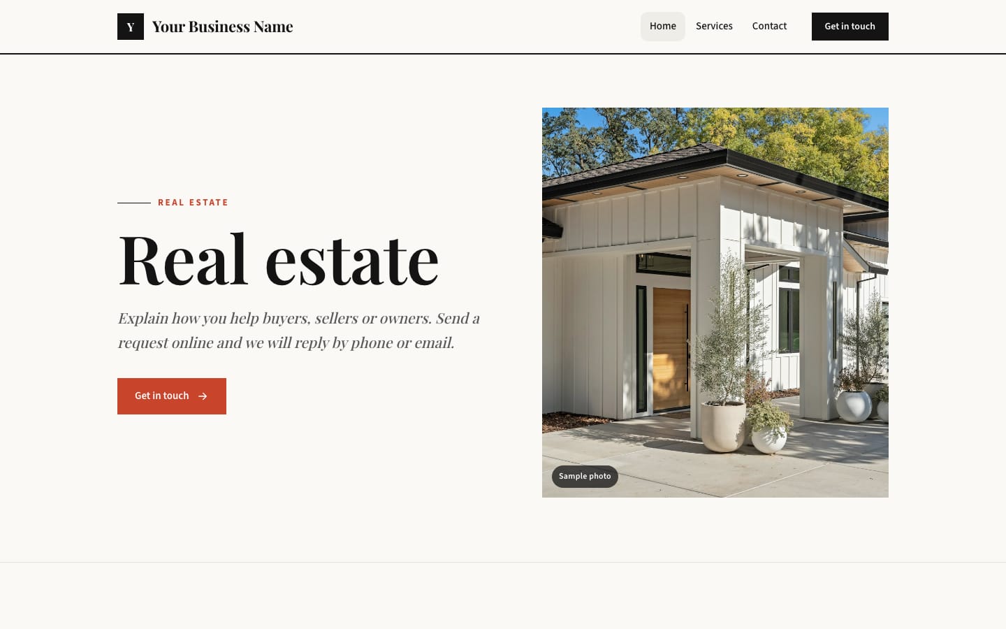 Real estate agency website, Gazette design: real Steadline render with placeholder content