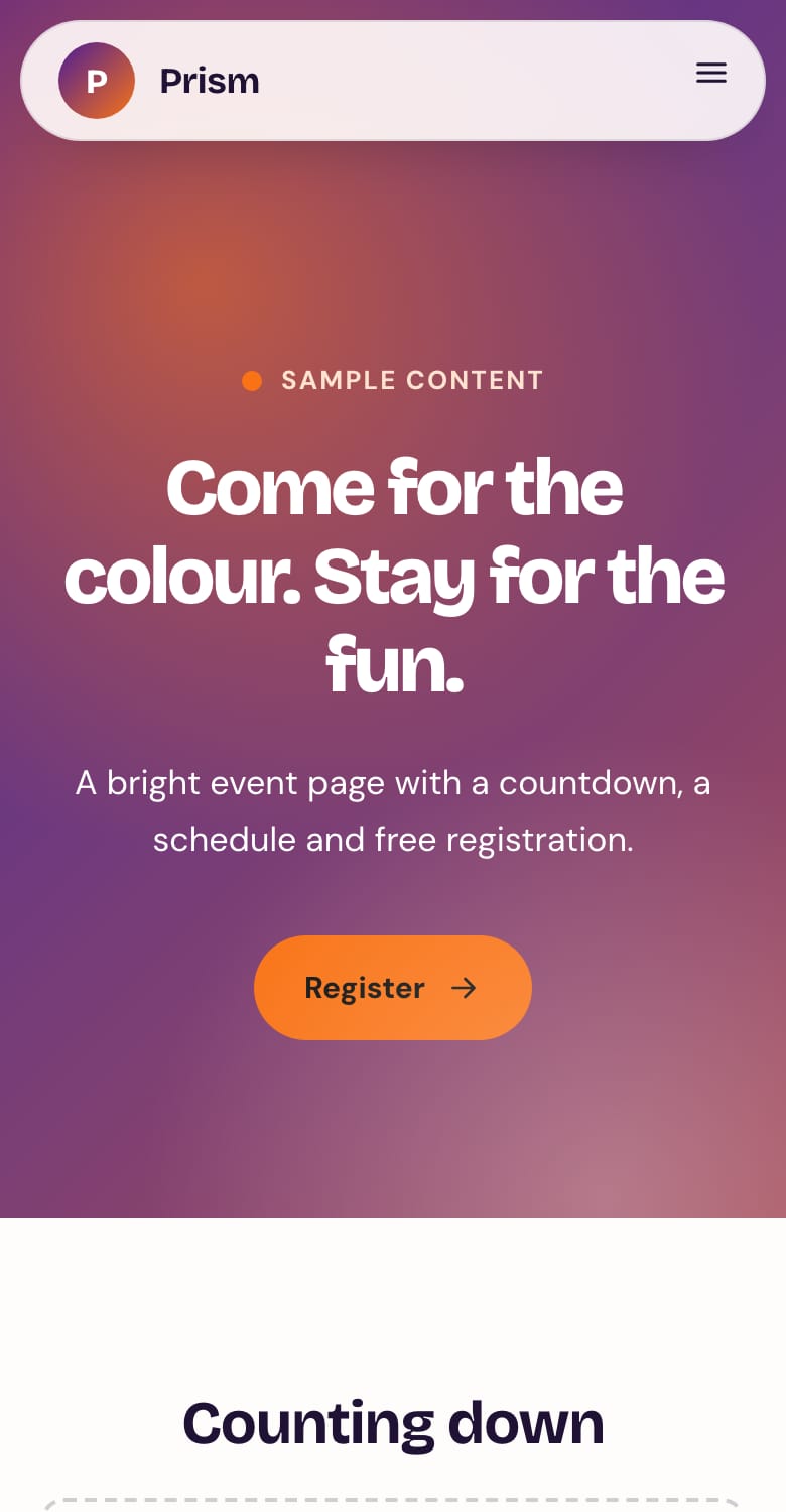 The same layout on a phone
