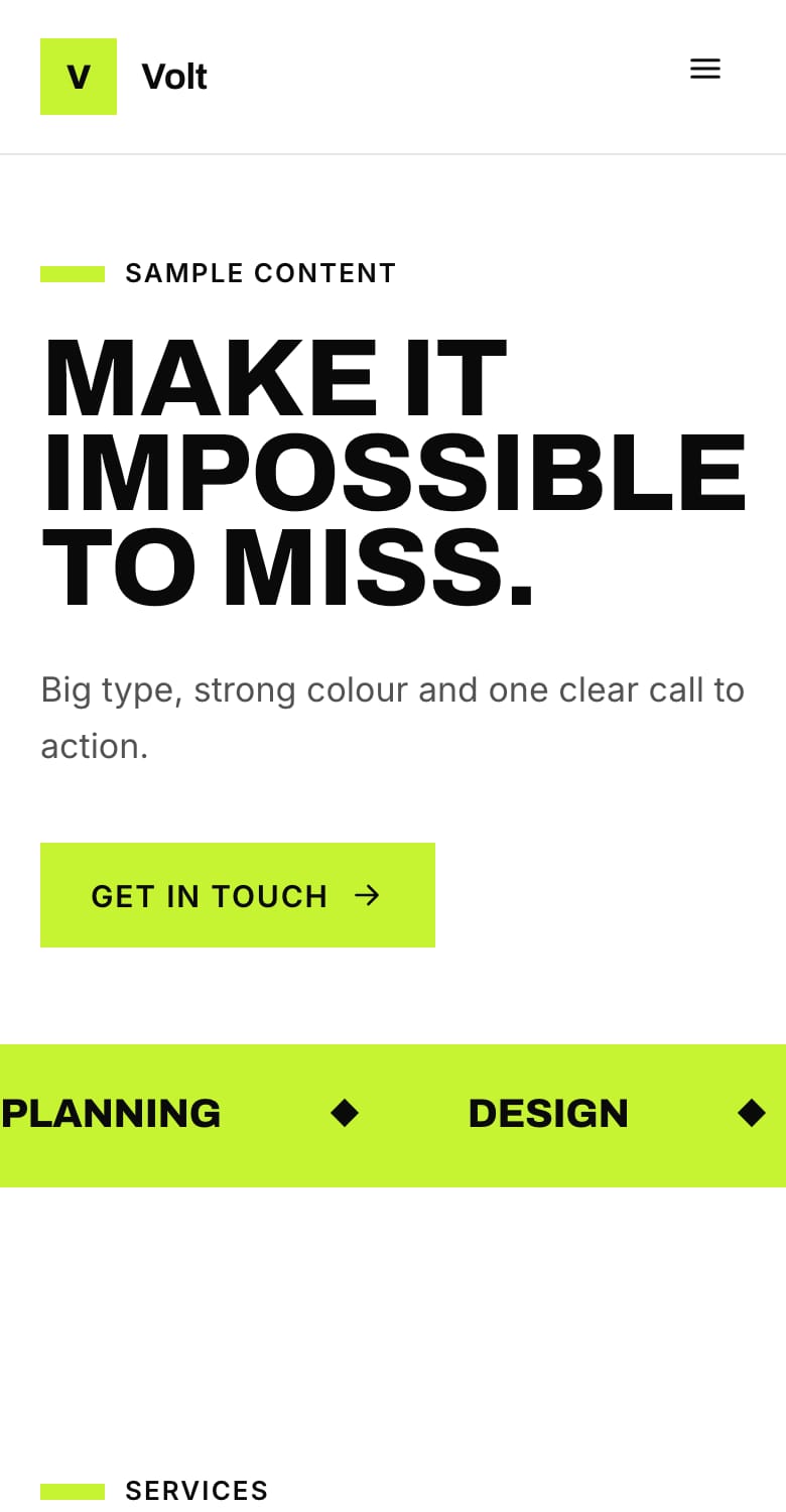 The same layout on a phone