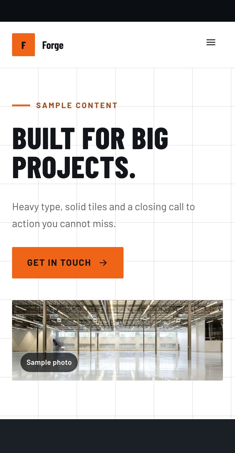 The same layout on a phone