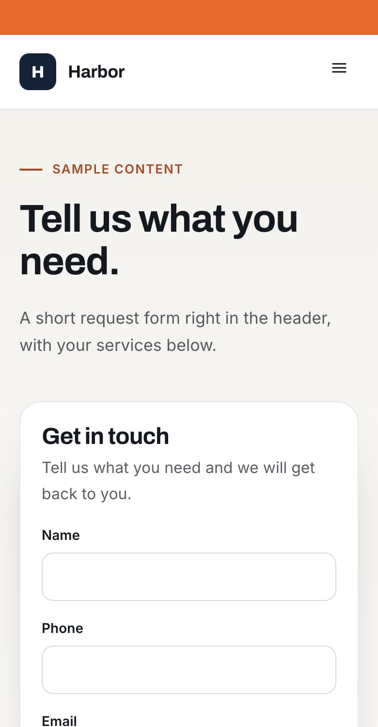 The same layout on a phone