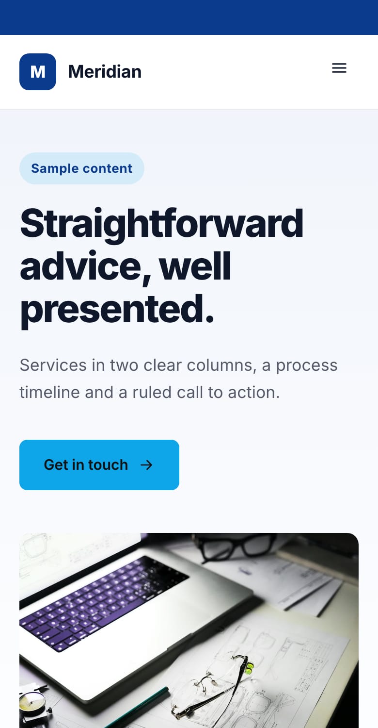 The same layout on a phone