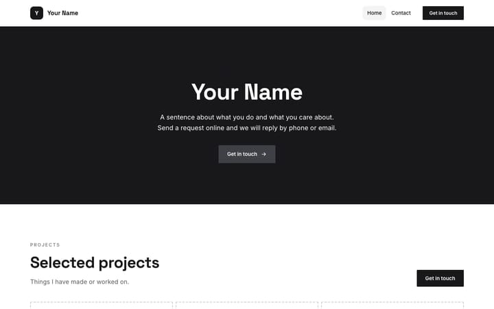 Personal website, Frame design