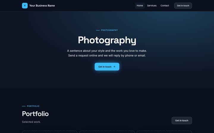 Portfolio website, Nocturne design