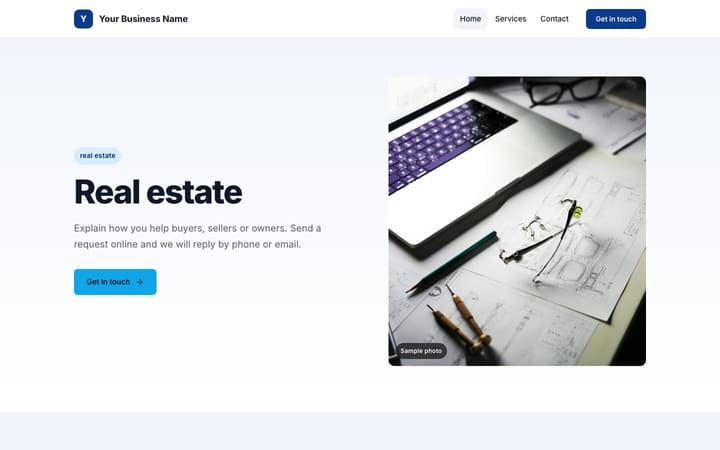 Real estate agency website, Meridian design